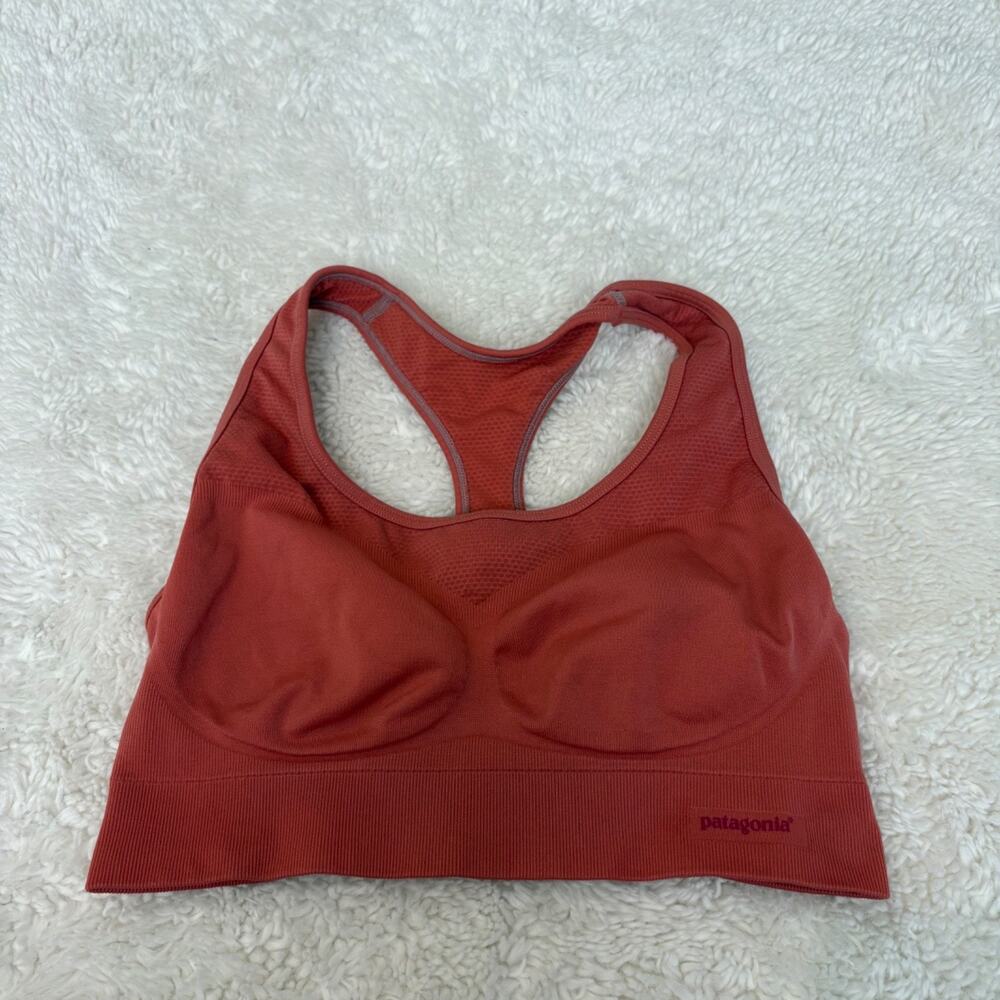 Patagonia Womens Racerback Sports Bra Workout Activewear Lightweight Orange M